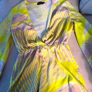 Yellow & Tan Romper Short Set